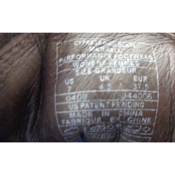 MERRELL US EUR 37.5 7M Cypress Chocolate Leather Casual Oxford Walking Shoes - Picture 7 of 7